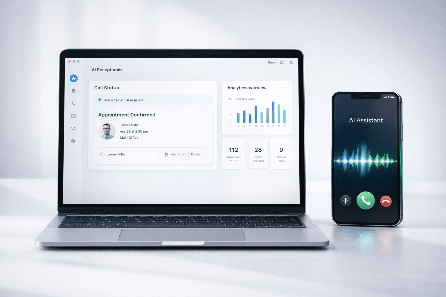 ReceptaAI Dashboard & AI Call